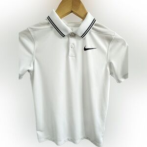 Boys White Nike golf shirt